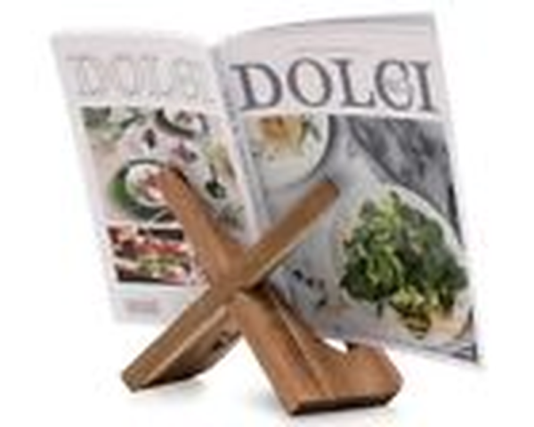 Cookbook Stand for Kitchen, Acacia Wood Recipe Book Holder for Kitchen - Image 2