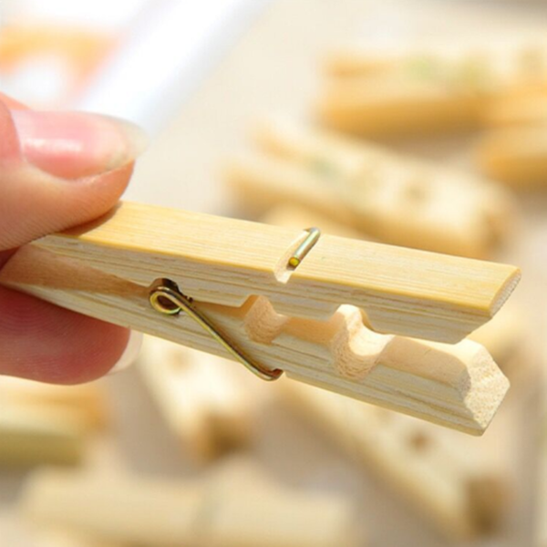 100Pcs Wood Clothespins Wooden Laundry Clothes Pins Large Spring Regular Size