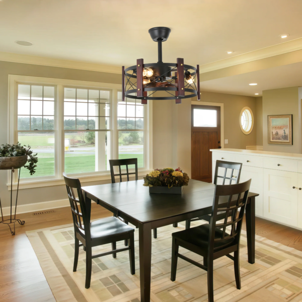 Modern Farmhouse Ceiling Fan with LED Lights - Image 3