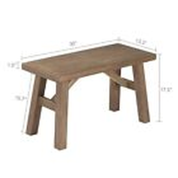 Sawmill Wood Bench,Farmhous - Image 3